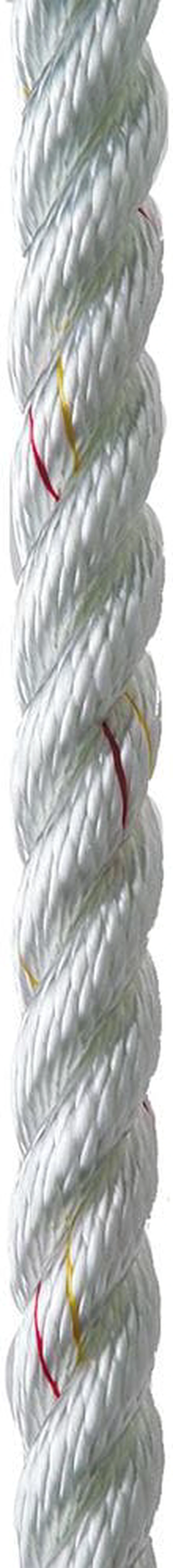 Alt view image 2 of 10 - New England Ropes 3/8" X 15' Premium Nylon 3 Strand Dock Line - White w/Tracer