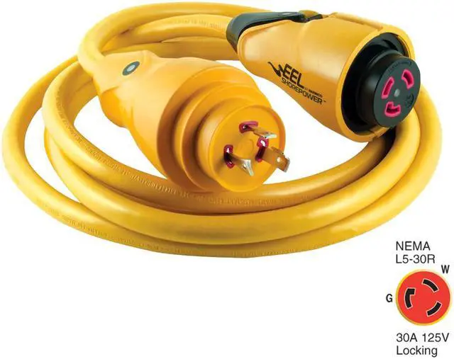 Alt view image 3 of 6 - Marinco CS30-12 EEL 30A 125V Shore Power Cordset - 12' - Yellow