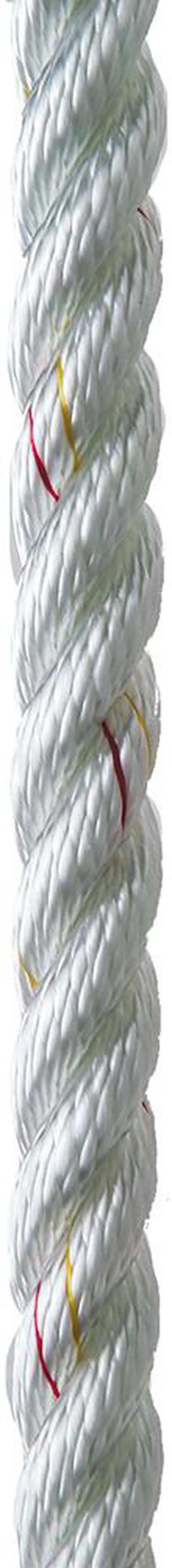 Alt view image 2 of 5 - New England Ropes 5/8" X 15' Premium Nylon 3 Strand Dock Line - White w/Tracer
