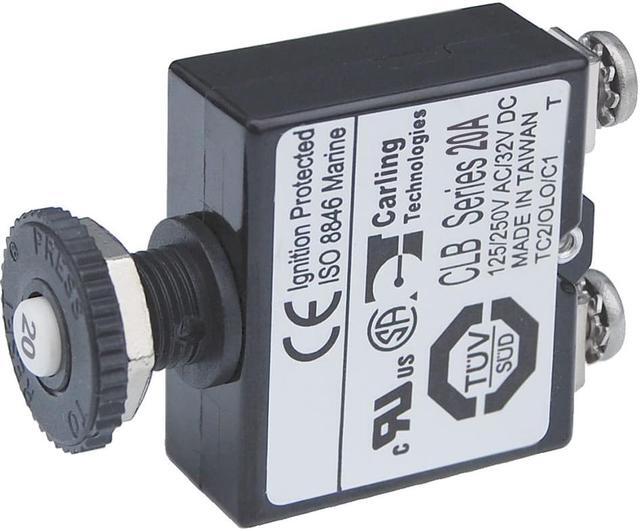 Alt view image 3 of 4 - Blue Sea Push Button Reset Only Screw Terminal Circuit Breaker - 20 Amps [2134]