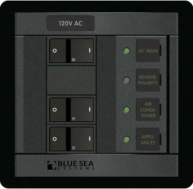 Alt view image 2 of 4 - Blue Sea 1214 120V AC Main + 2 Positions