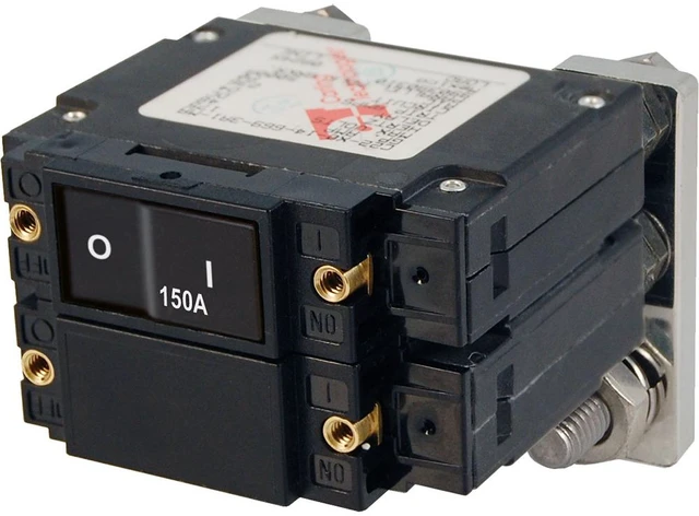 Main image of Blue Sea C-Series Flat Rocker Circuit Breakers, Single and Double Pole-150 Amp - 7475