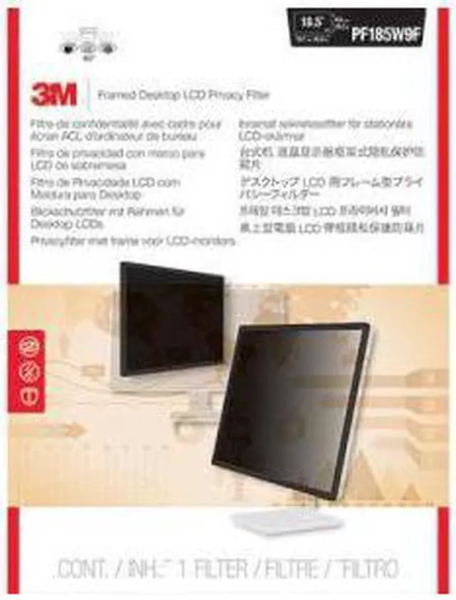 Alt view image 5 of 19 - 3m Framed Desktop Monitor Privacy Filter for 18.5" Widescreen Lcd, 16:9 PF185W9F