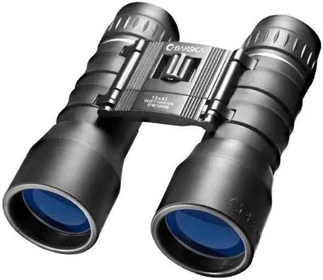 Alt view image 2 of 9 - BARSKA AB11364 BARSKA 10X42 LUCID VIEW BLUE LENS COMPACT BINOCULARS-BLACK