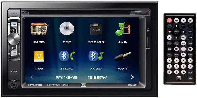 Alt view image 20 of 20 - Dual XDVD276BT 6.2" LCD Touch Screen Double Din Car Stereo