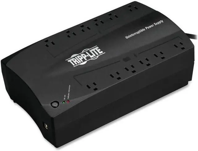 Alt view image 2 of 18 - tripp lite 750va ups desktop battery back up, 12 outlet, 450w 120v standby, ultracompact, usb, 3 year warranty & $100,000 insurance internet750u