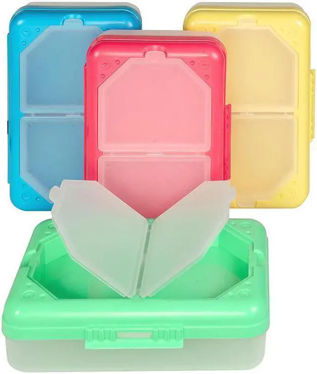 Alt view image 3 of 4 - C-Line Poly 3-Compartment Storage Box with Snap Lid, 1 Storage Box, Color May Vary (48500)