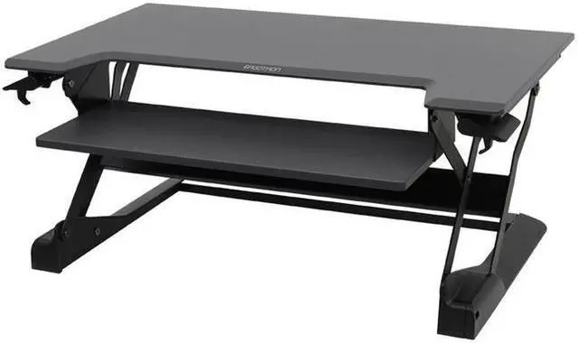 Alt view image 8 of 20 - Ergotron 33-406-085 WorkFit-TL, Sit-Stand Desktop Workstation (Black with grey surface)