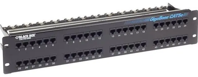 Alt view image 6 of 11 - Black Box GigaBase CAT5e Patch Panel - 2U, Unshielded, 48-Port