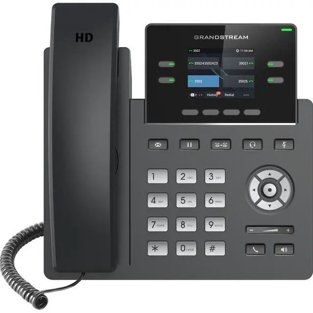 Alt view image 2 of 5 - Grandstream Grp2612 Ip Phone - Corded - Corded - Wall Mountable Desktop