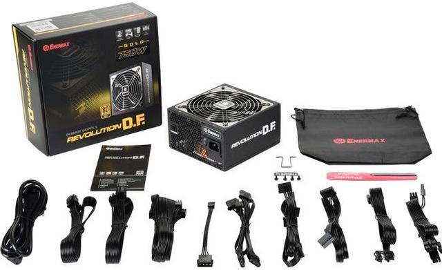 Alt view image 6 of 6 - ENERMAX Revolution D.F. 750W 80 Plus Gold 750W, Full Modular, Multi Rail, 7 Year Warranty, Power Supply, ERF750EWT