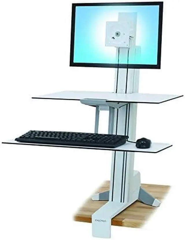 Alt view image 9 of 18 - Ergotron - 33-350-211 - WorkFit-S Sit-Stand Workstation w/Worksurface+, LCD LD Monitor, White