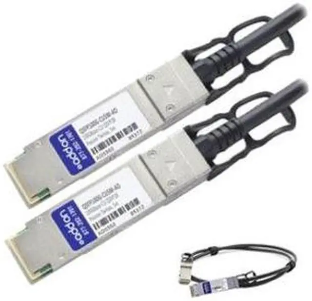Alt view image 3 of 12 - Add-on QSFP-100G-CU5M-AO 5 m TAA Compliant 100Gbase-CU QSFP28 Direct Attach Cable