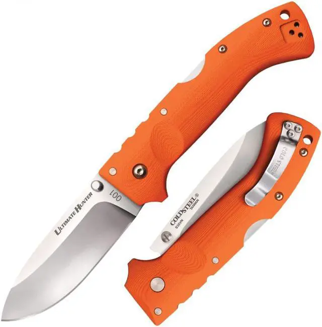 Alt view image 4 of 7 - COLDSTEEL 30URY Cold Steel Ultimate Hunter Folding Knife - Orange Handle