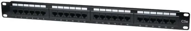 Alt view image 4 of 9 - Intellinet Cat5e Patch Panel, 24-Port, UTP, 1U, Black