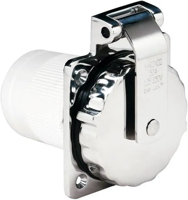Main image of Marinco 6373EL-B 50Amp 125/250V Stainless Steel Inlet