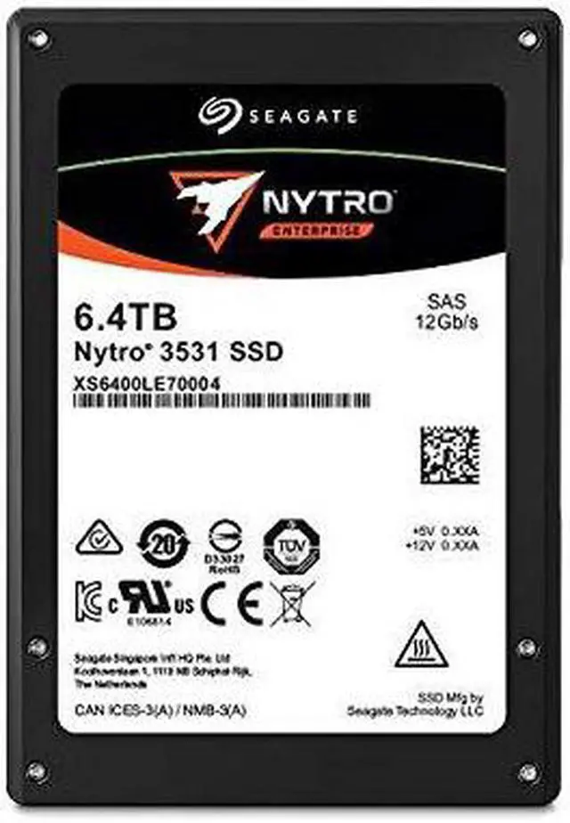 Alt view image 3 of 6 - Seagate Nytro 3031 XS6400LE70004 6.40 TB Solid State Drive - SAS (12Gb/s SAS) - 2.5" Drive - Mixed Use - Internal
