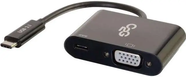Alt view image 6 of 8 - C2G USB-C TO VGA VIDEO ADAPTER CONVERTER WITH POWER DELIVERY - BLACK - USB TO VG