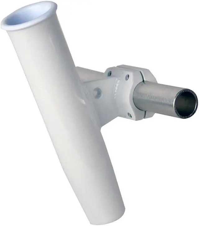 Alt view image 3 of 3 - CE Smith Aluminum Horizontal Clamp-On Rod Holder - OD - White Powder Coated with Sleeve Aluminum Horizontal Clamp-On Rod Holder