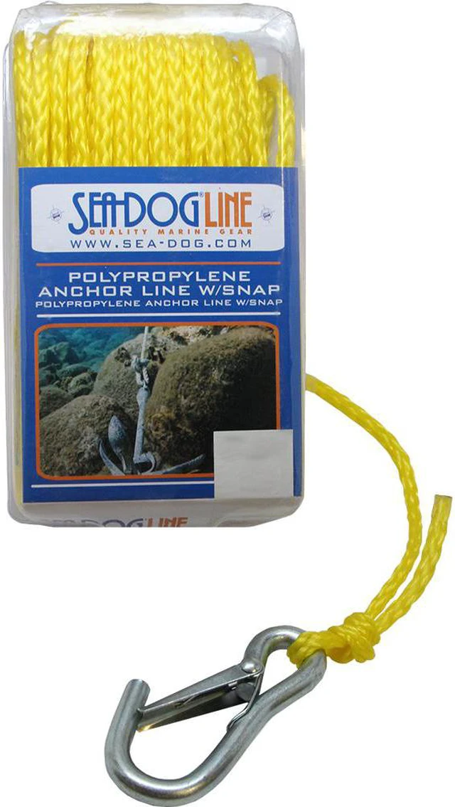 Main image of Sea-Dog Poly Pro Anchor Line W/Snap - 1/4" X 50' - Yellow