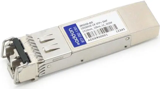 Main image of AddOn HP J9151D Compatible TAA Compliant 10GBase-LR SFP+ Transceiver (SMF, 1310nm, 10km, LC, DOM) -