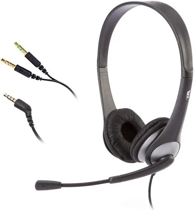 Main image of Cyber Acoustics Stereo Headset (AC-204), 3.5mm Stereo & Y-Adapter, Home, K12 School Classroom and Education