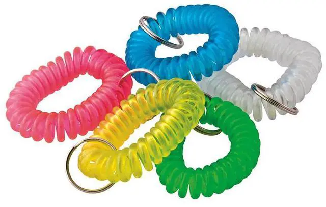 Main image of Baumgartens Wrist Coil Key Chain, Translucent Assorted KC7000