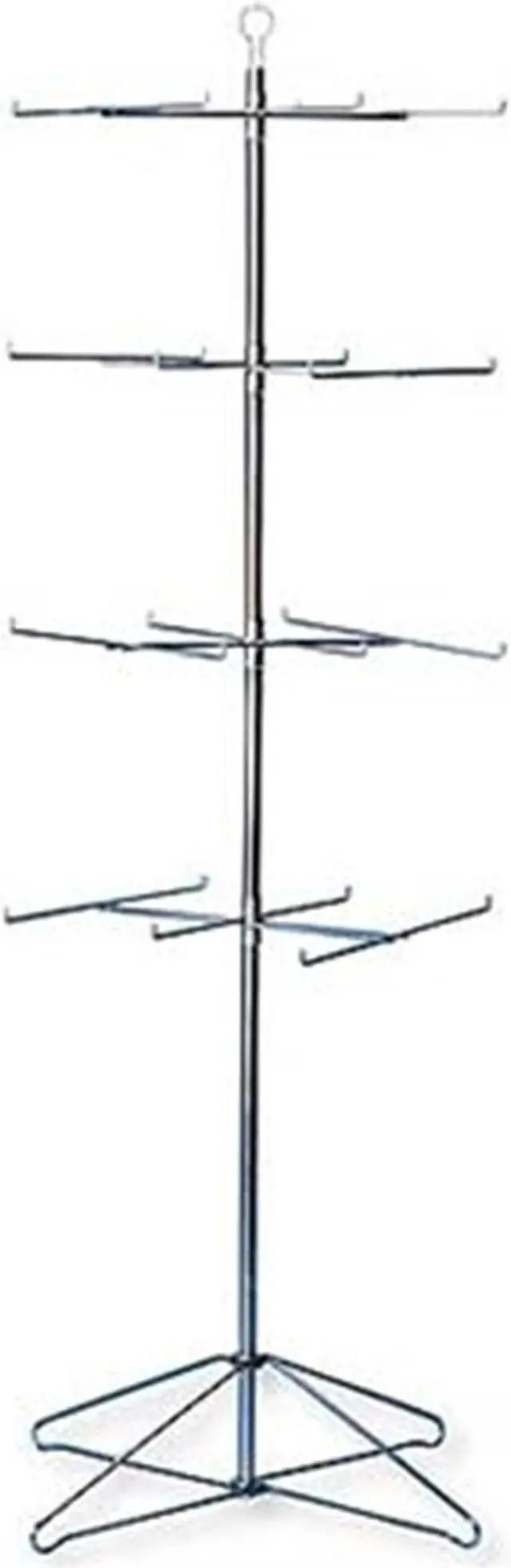 Main image of Retail Display Hanging Floor Spinner Rack - 4-Tier Wire 63½”H