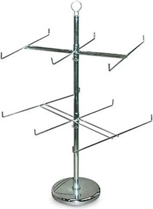 Main image of Retail Store Display Hanging Counter Top Spinner Rack - 2-Tier Wire 25”H