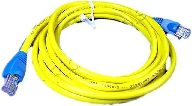 Main image of Yellow Cat 5 7 ft Patch Cord Network Cable Cat5 Blue Boot 5G454-7L