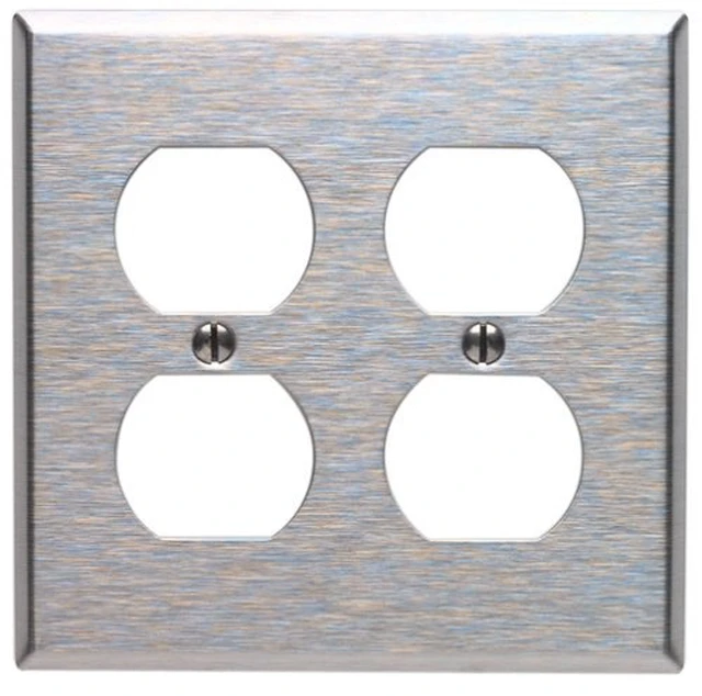 Alt view image 3 of 5 - 84016 2-Gang Dplx Device Rcptcl Wlplt, Stndrd, Device Mount, Stainless Steel