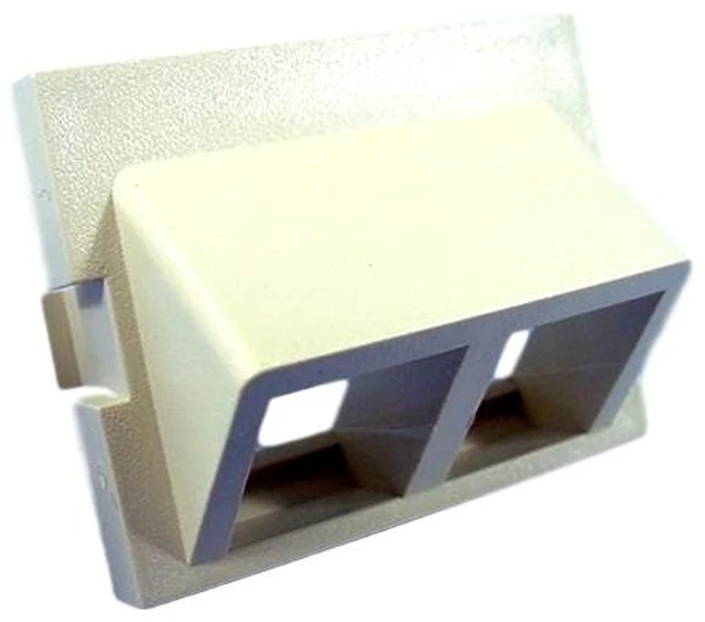 Main image of Leviton Ivory MOS Wallplate 2-Port Quickport 45 Adapter Insert Module 41294-2QI