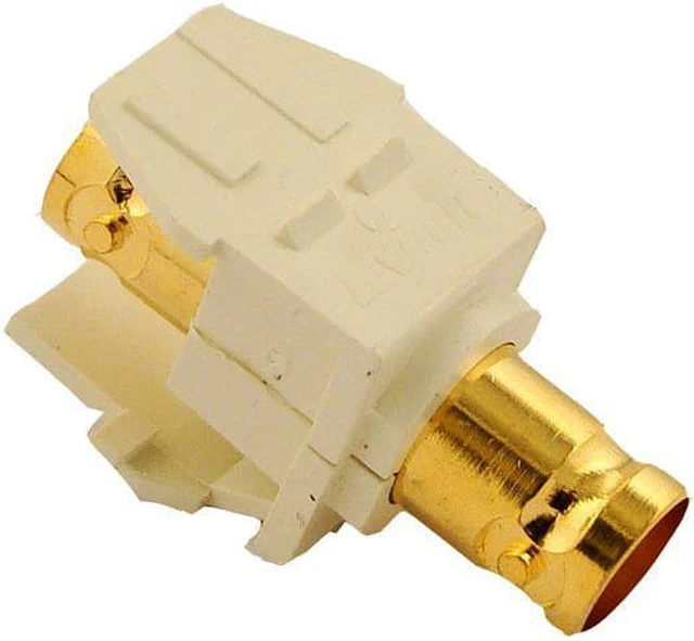 Main image of Leviton 40832-BA Bnc Quickport Adapter, Gold-Plated, Color Almond