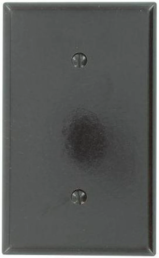 Main image of Leviton 1-Gang Blank Wallplate, Strap Mount, Standard Size Cover, Thermoset Plastic, 85019, Brown