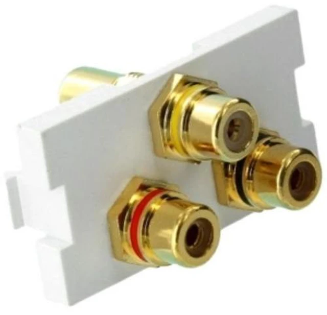 Main image of Leviton 41292-3RW 3-Port Adapter MOS Insert - White