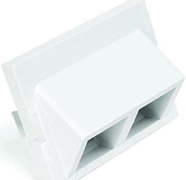 Main image of Leviton White MOS Wallplate 2-Port Quickport 45 Adapter Module 41294-2QW