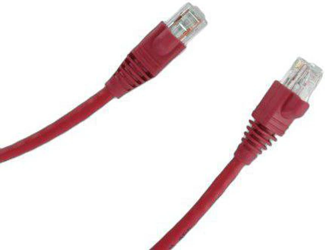 Main image of Leviton Red Cat 5e 5 ft Patch Cord Network Cable Booted Cat5e 5G460-5R