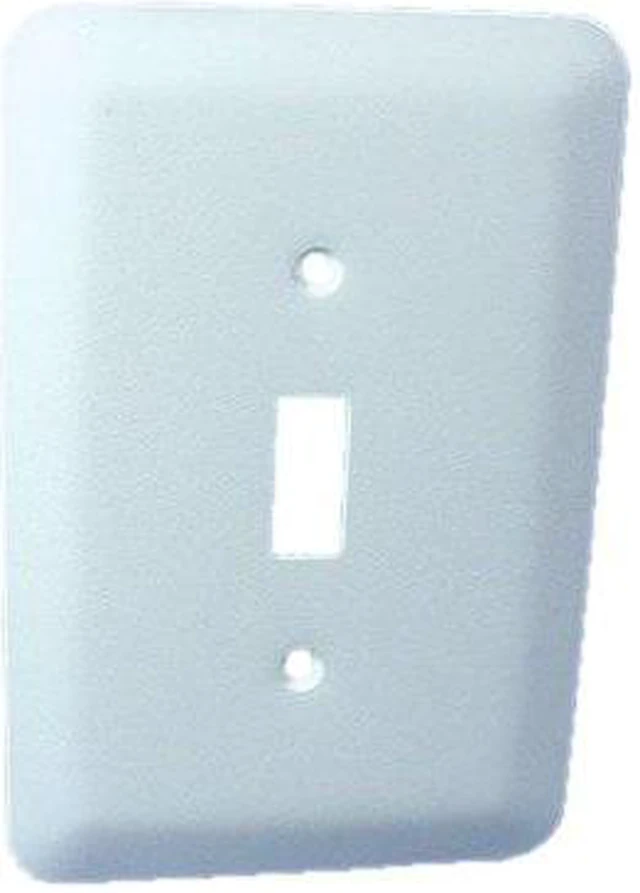 Main image of Leviton 89301-WH Jumbo Metal Toggle Switch Cover, 1-Gang Switchplate, White