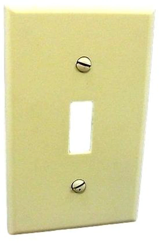 Main image of Leviton 1-Gang Toggle Light Switch Wall Plate, Thermoset Plastic, Standard Size, 82001, Almond