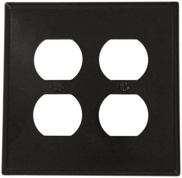 Main image of Leviton 80516 Brown Midway Two Gang Duplex Receptacle Wall Plate