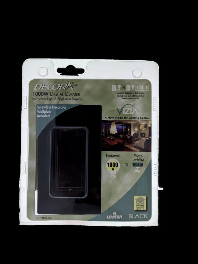 Alt view image 3 of 4 - Leviton Black Vizia Low Voltage Dimmer Switch VZM10-1LE