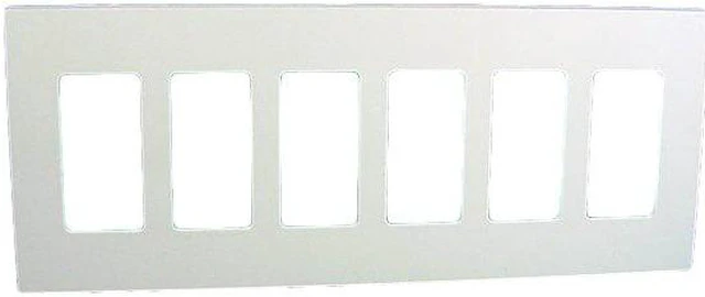 Main image of Leviton SJ266-SW White Screwless Snap-On Polycarbonate Six Gang Decora Wall Plate