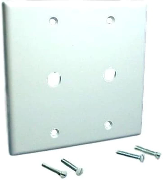 Main image of Leviton 2-Gang Telephone/Cable Wall Plate, .406-Inch Diameter Opening, Box Mount, Thermoset Plastic, Standard Size, 88062, White