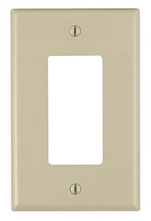 Main image of Leviton PJ26-I Ivory Midway Nylon Single Gang Decora Wall Plate