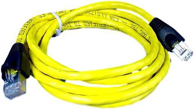 Main image of Leviton Yellow Cat 5e 5 ft Ethernet LAN Patch Cord Network Cable Booted 5G455-5Y
