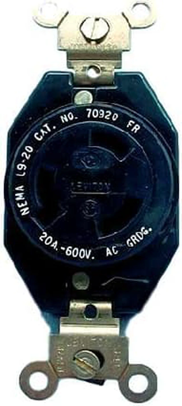 Main image of Leviton L9-20 Turn Locking Receptacle Outlet Twist Lock NEMA L9-20R 20A 600V 70920-FR