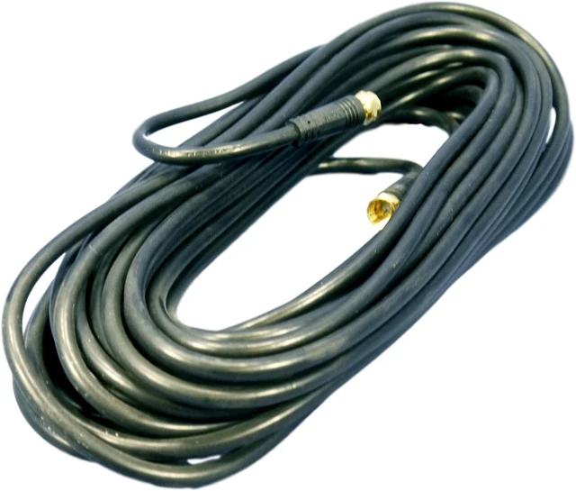 Main image of Leviton Black 50' Coaxial Video Cable w/ GOLD PLUG Ends F-Type RG59 C5851-50G
