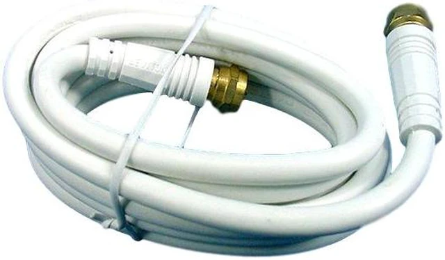 Main image of Leviton White 6' Coaxial Video Cable GOLD PLUG Ends F-Type C5851-6GW