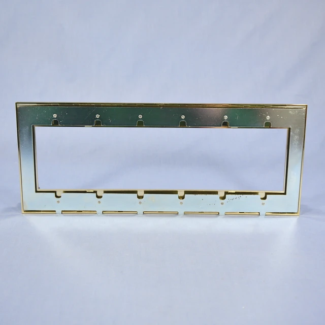 Alt view image 2 of 2 - Leviton ACWM6-24K Acenti 6-Gang Wallplate And Alignment Plate, 24K Gold Plated Finish