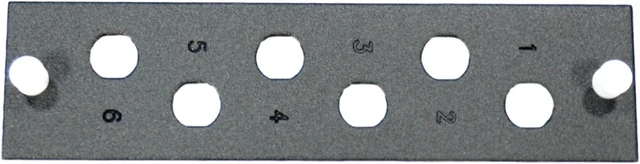 Main image of Leviton ST Fiber Optic Patch Panel Mounting Plate 6-Couplings Unloaded 5F100-ST